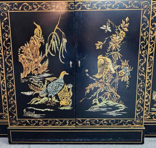 1pc Black Painted China Cabinet