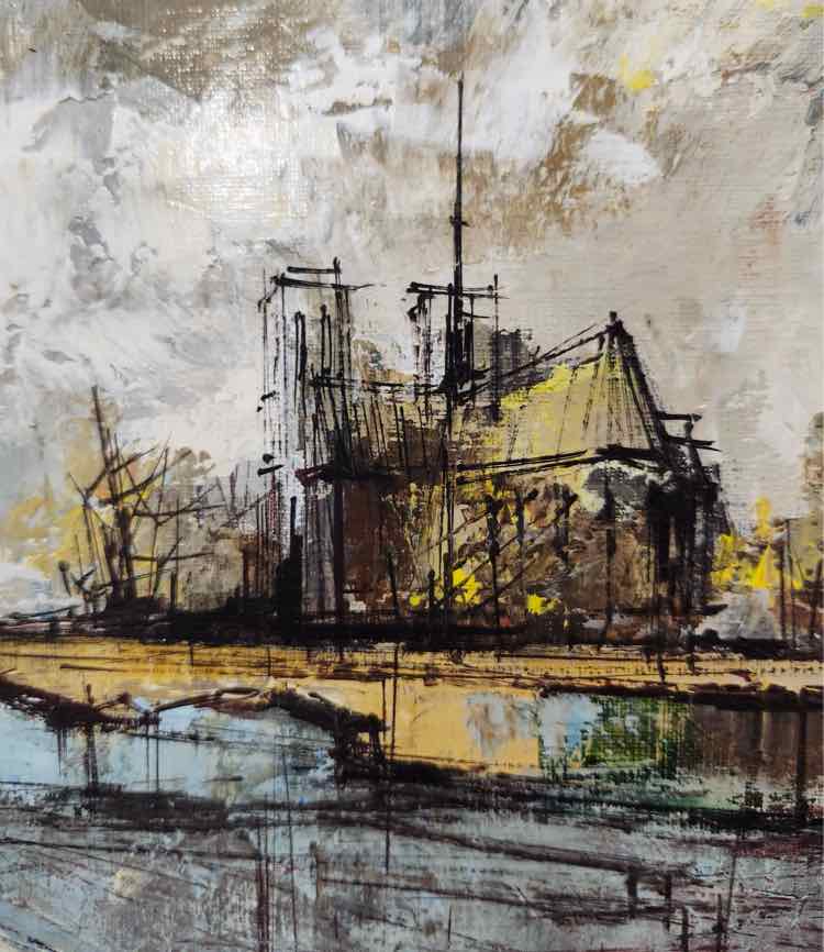 Art "Notre Dame from SouthEast" Oil by Charles Franc