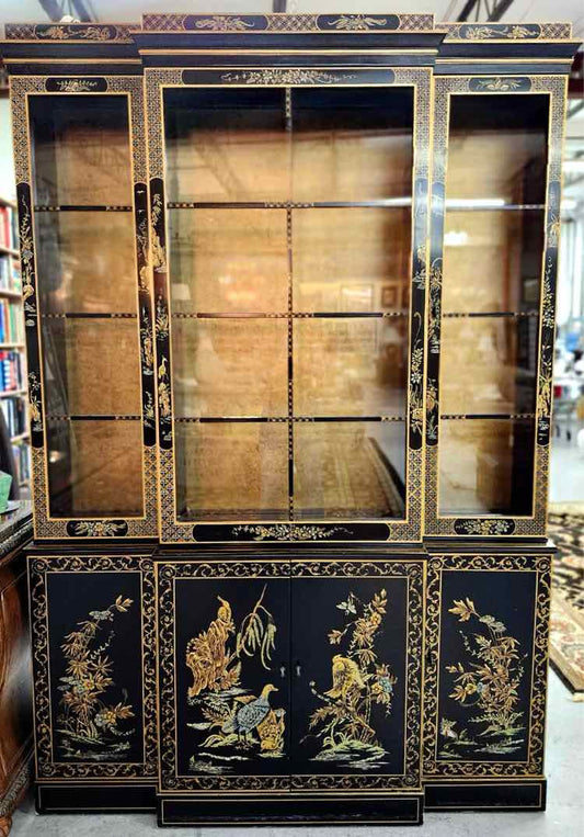 1pc Black Painted China Cabinet