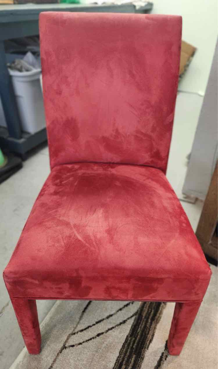 Red Nouveau Suede Chair