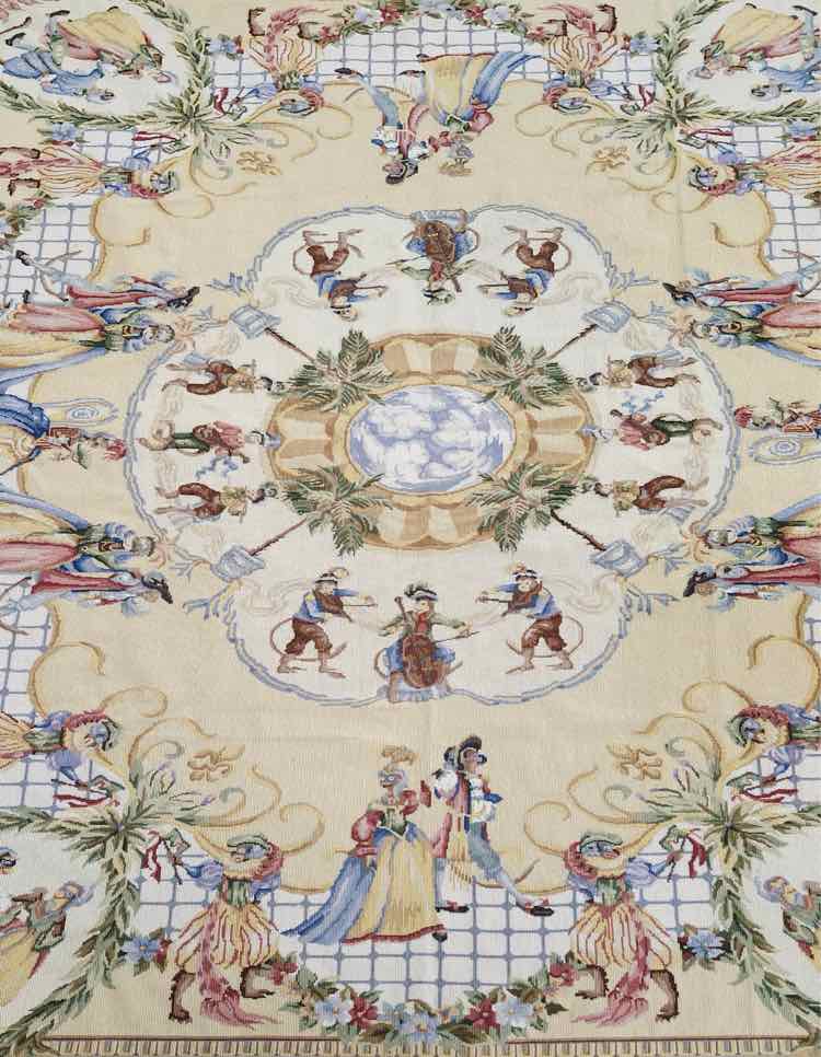 Monkey Masquerade  Hand Stitched Rug