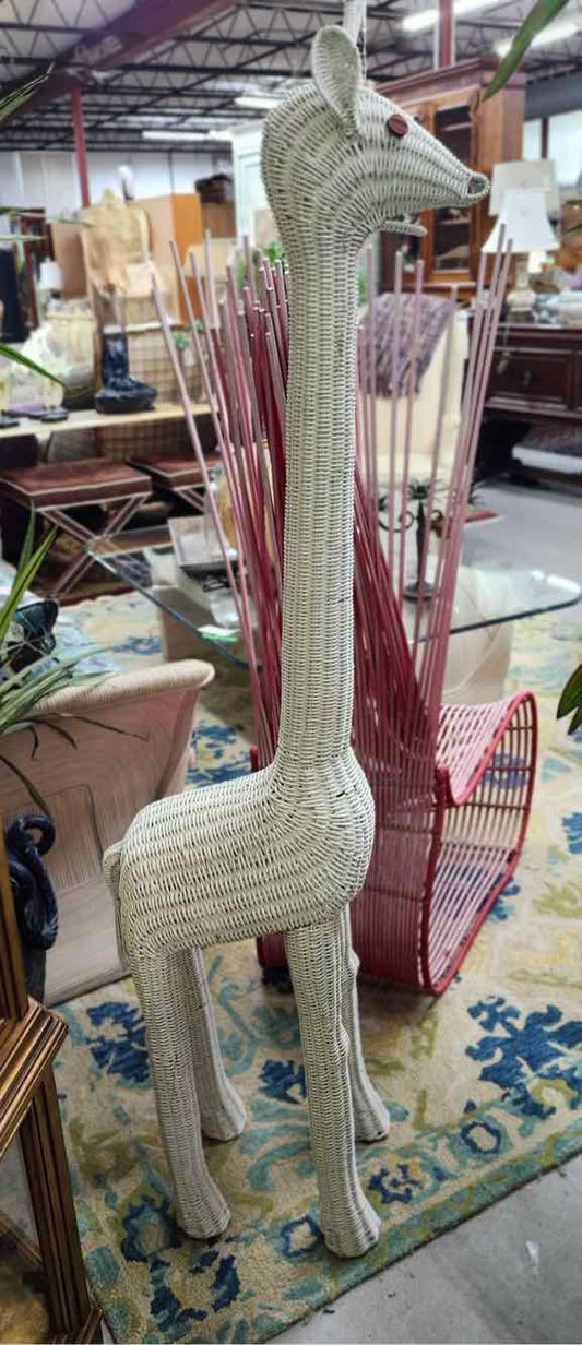 White Wicker Giraffe