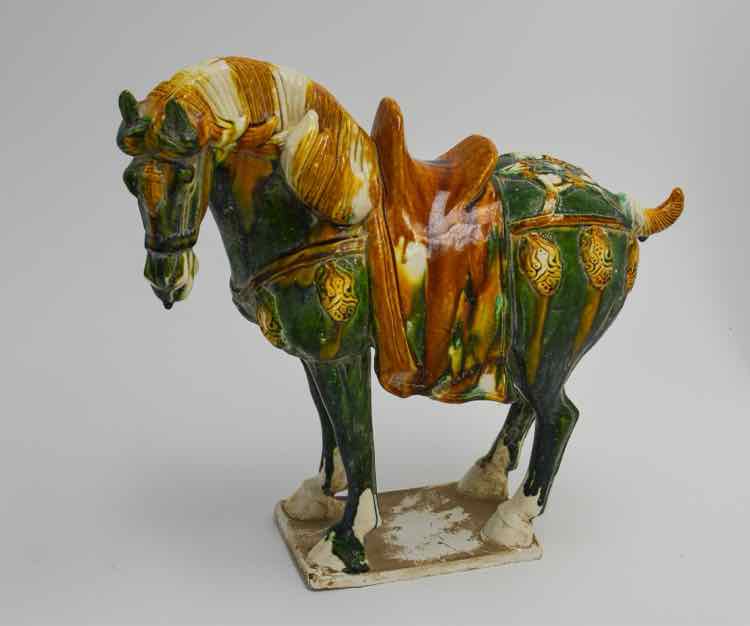 Tang Style Sancai Glazed Pottery Horse Decor