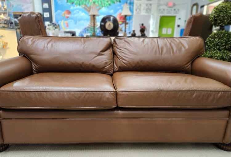Brown Leather Sleeper