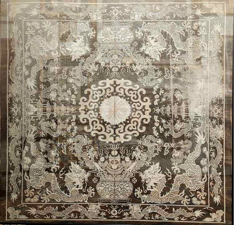 Framed Thai Silk Dragon