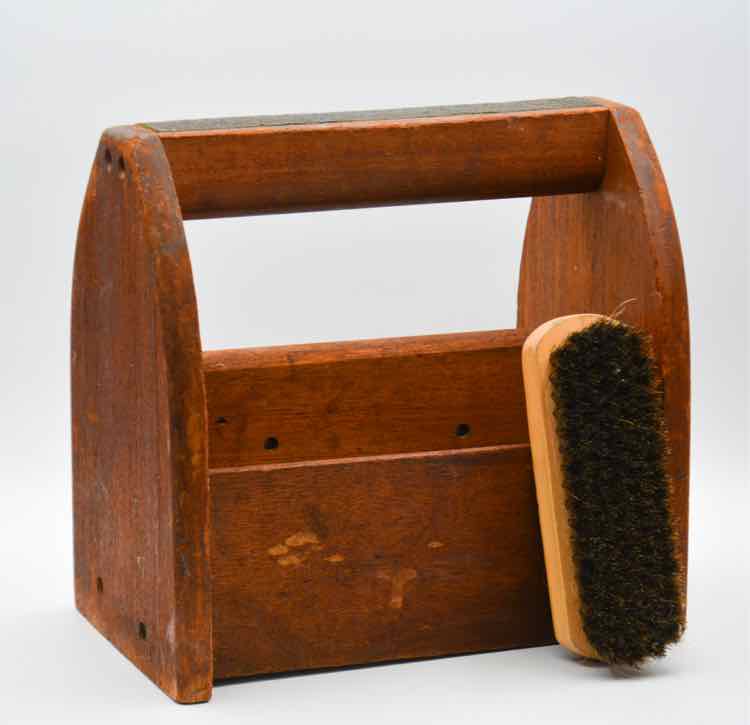 Vintage Shoe Shine Box & Brush