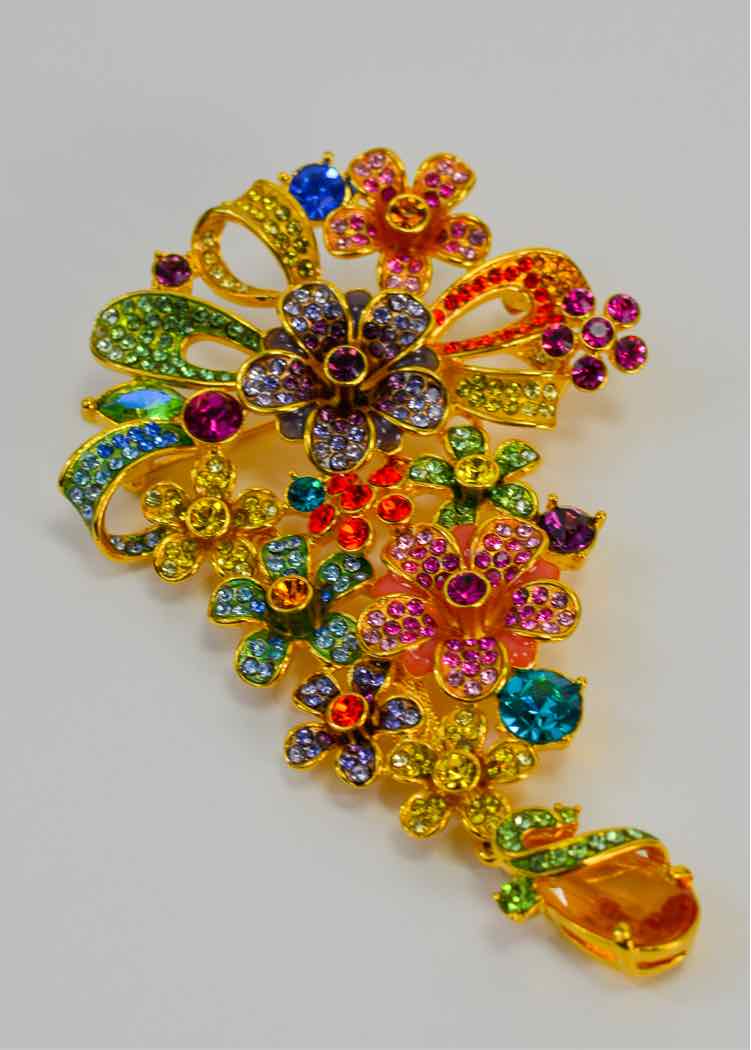 Joan Rivers Cascading Floral Brooch