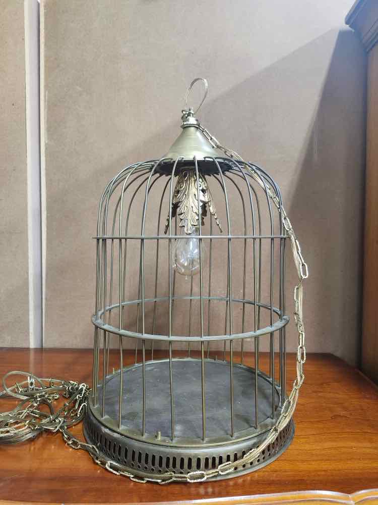Antique Brass Cage Hanging Lantern