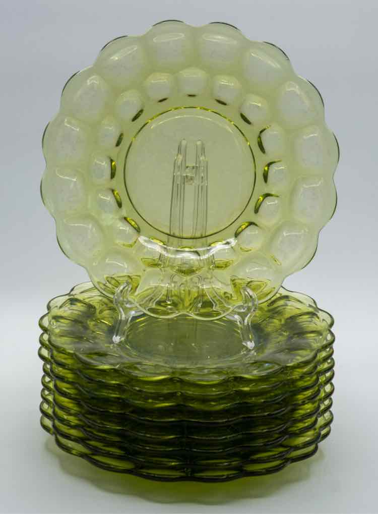 Vtg Green Glass Dishware