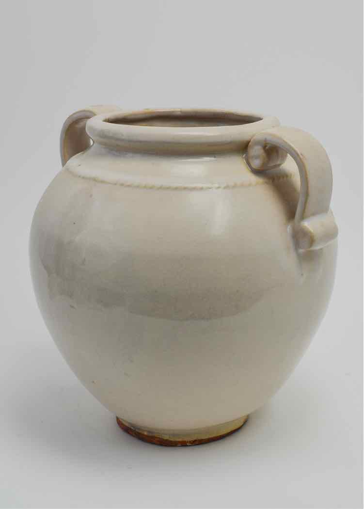 Off White Ceramic Glazed Pot