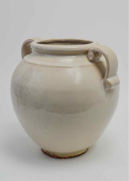 Off White Ceramic Glazed Pot