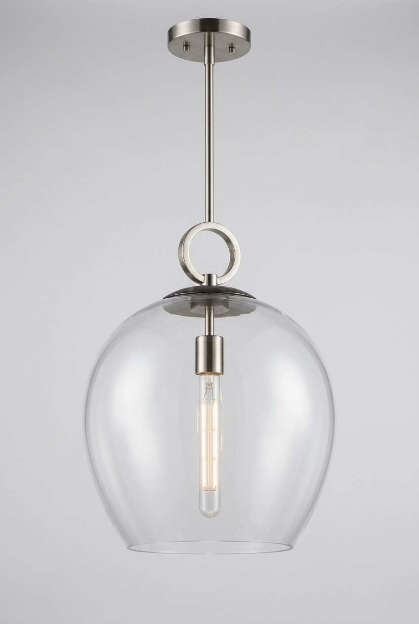 Uttermost Calix Brush Nickel Pendant Ceiling Light