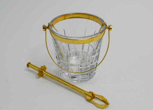 Val St.Lambert Crystal / Gold-plated Ice Bucket