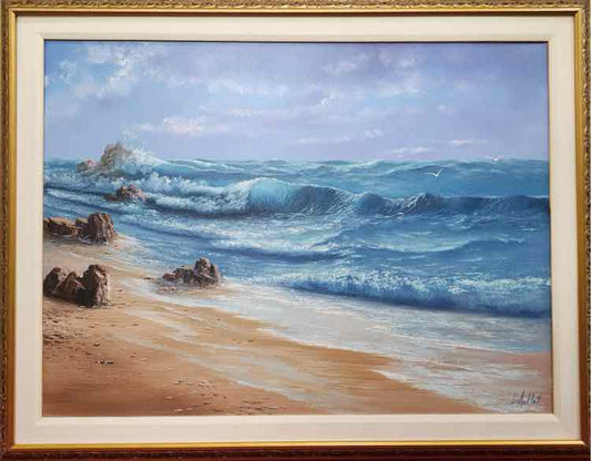'On the Coast' Art Oil by L. Mallet