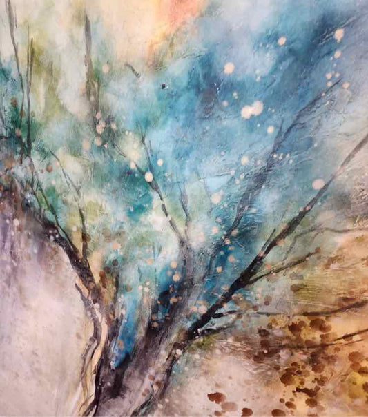 Art "Tree at Sunrise" Mixed Media by Silvers