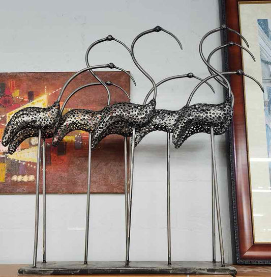 Flamingo Flock Metal Art