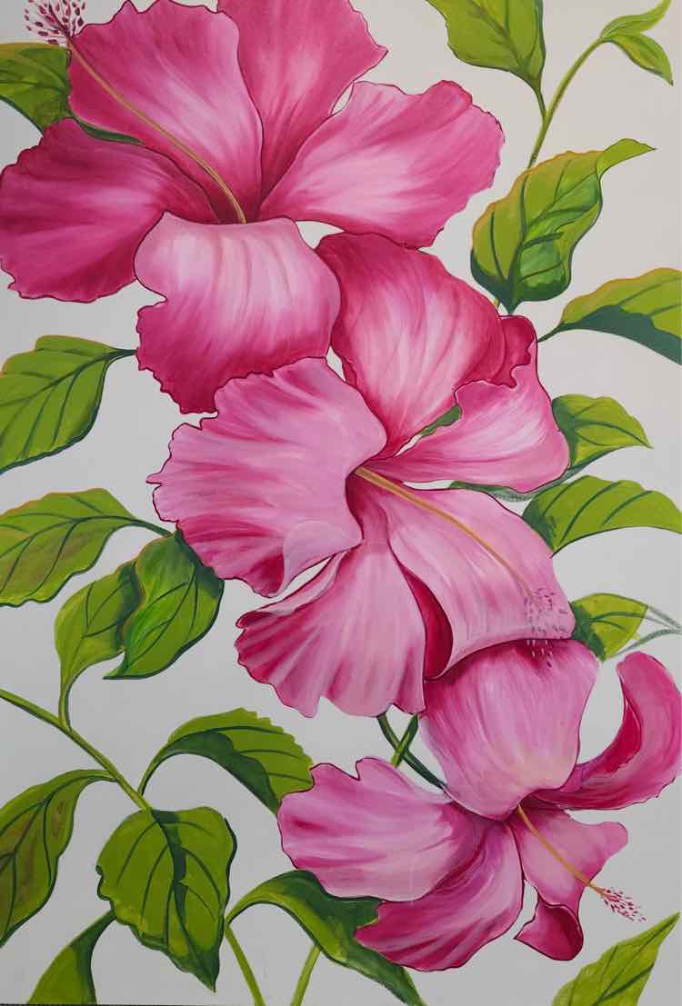 Art ‘Large’ Pink Hibiscus Acrylic