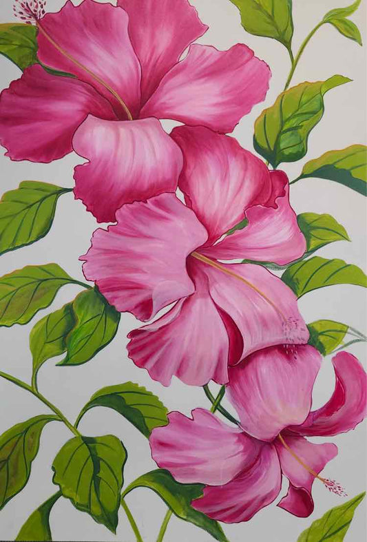Art ‘Large’ Pink Hibiscus Acrylic