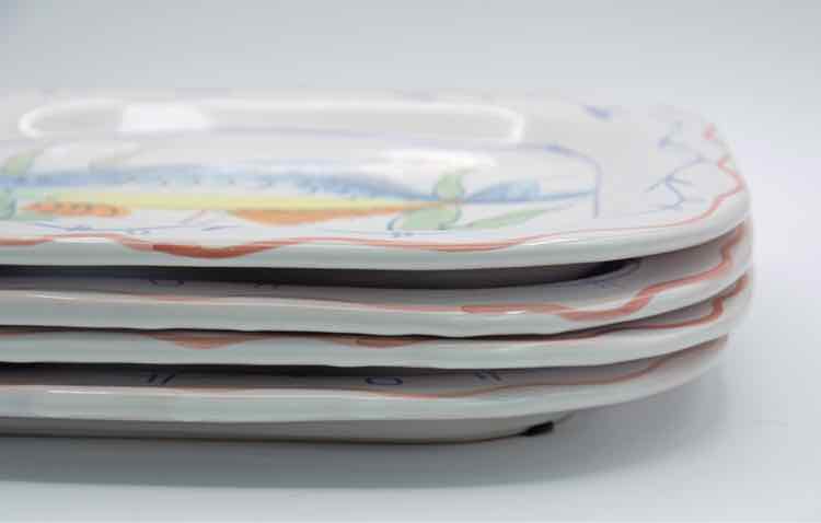 4 Vintage Vietri Hand Painted Plates