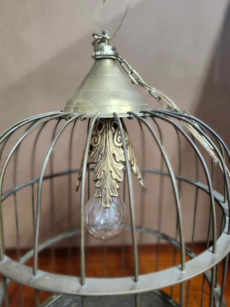 Antique Brass Cage Hanging Lantern