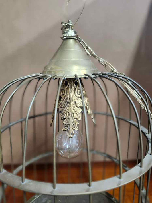 Antique Brass Cage Hanging Lantern