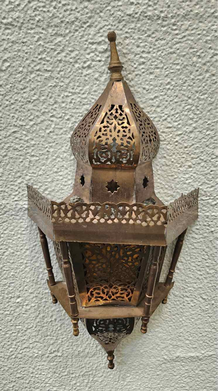 Brass Moroccan Candle/Incense Wall Sconce