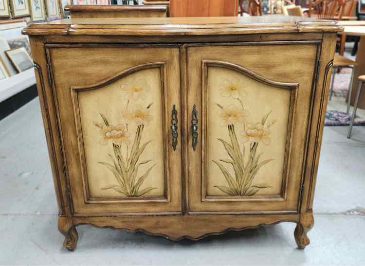 2 Door Floral Painted Cabinet