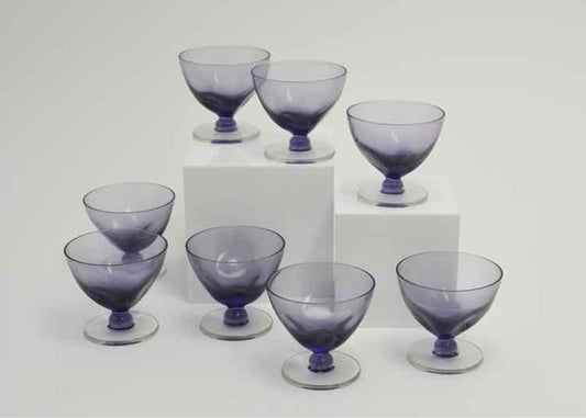 Art Deco Optic Wisteria Sherbet Glasses