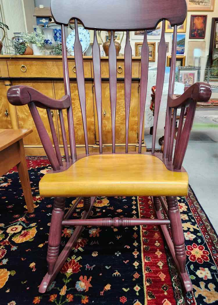 Cherry-Oak Wood Winsor Style Rocking Chair