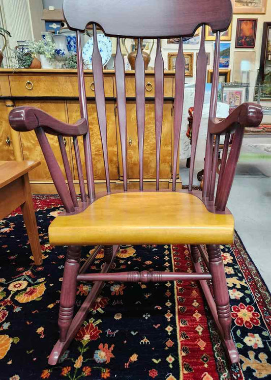 Cherry-Oak Wood Winsor Style Rocking Chair