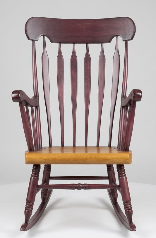 Cherry-Oak Wood Winsor Style Rocking Chair