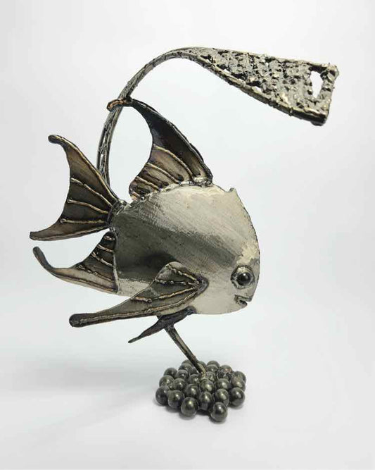 Art Metal Angle Fish Sculpture