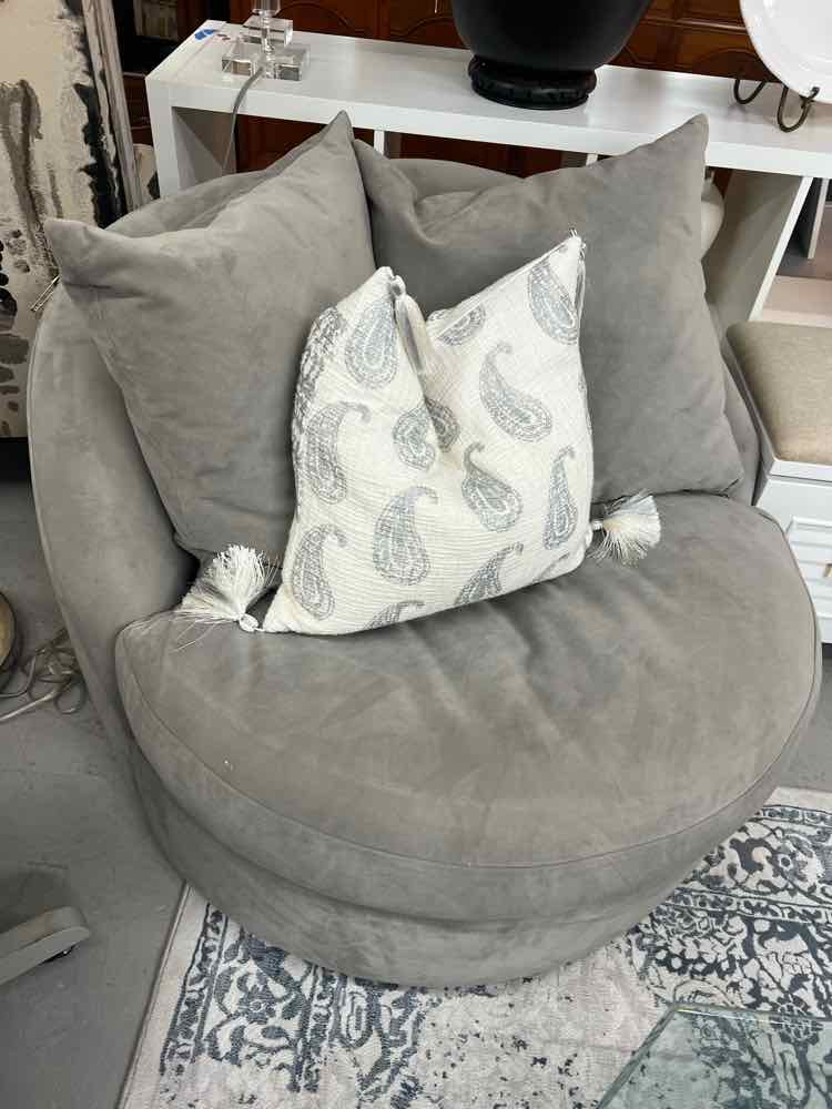 Gray Round Swivel Chair