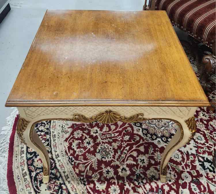 Wood top Gold End Table