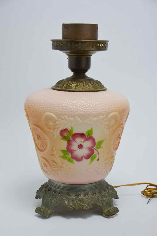 Victorian Pink Glass Lamp
