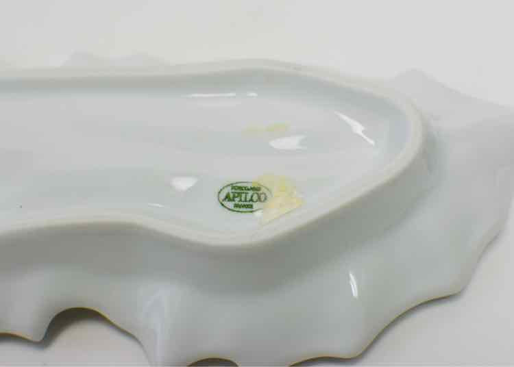 Apilco Vtg. White Porcelain Leaf Dish