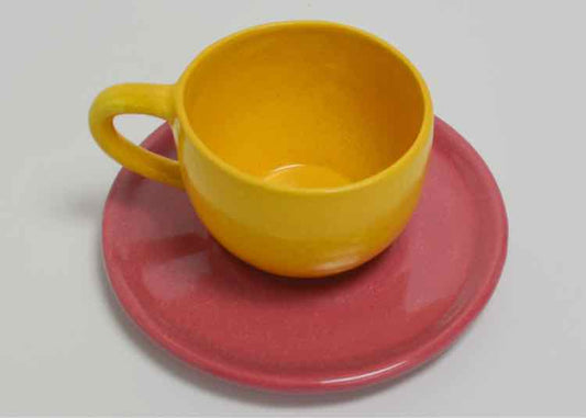 Pink & Yellow Cup/Saucer Set
