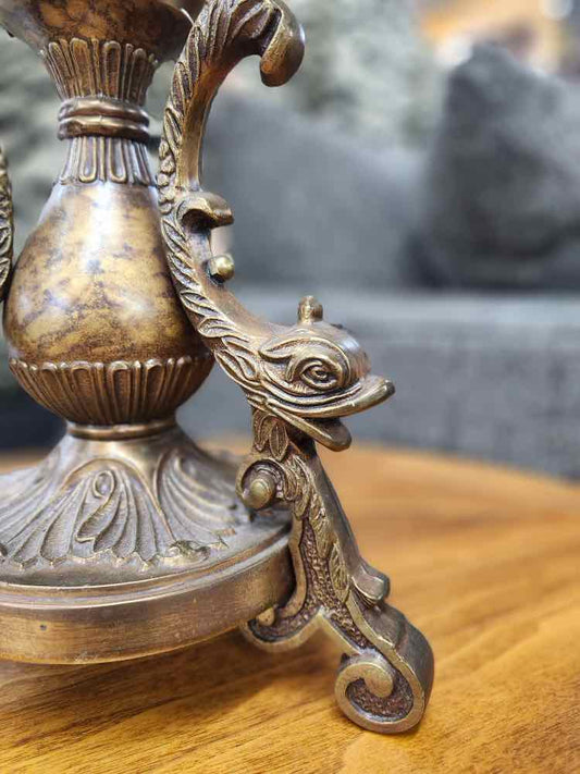 Tall Antique "Gold" Triple Koi Lamp