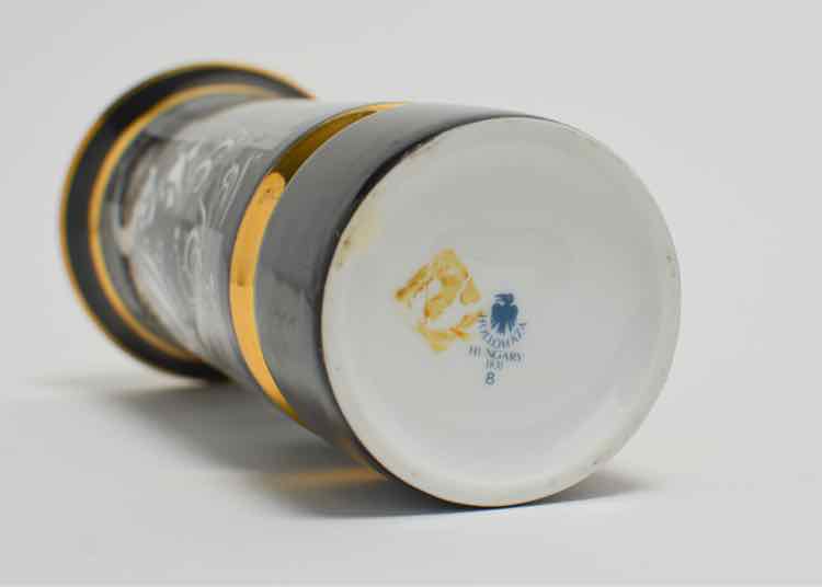 Hollohaza Hungary "8" Porcelain Vase