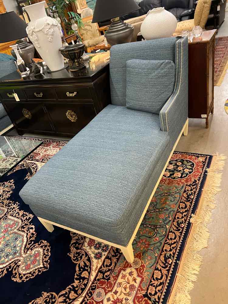 JESSICA CHARLES BLUE CHAISE LOUNGE