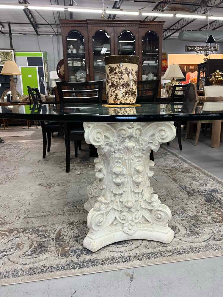 Glass Top Pedestal Table