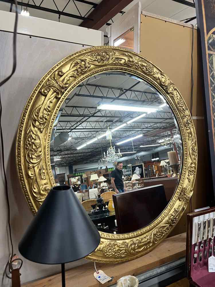 LaBarge Italian Round Gold Mirror