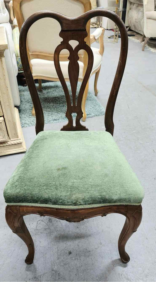 Green Upholstered Antique Chair