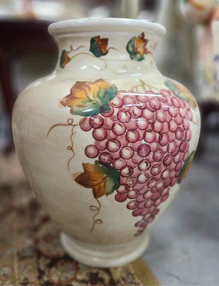 Large Beige Fruit Vase