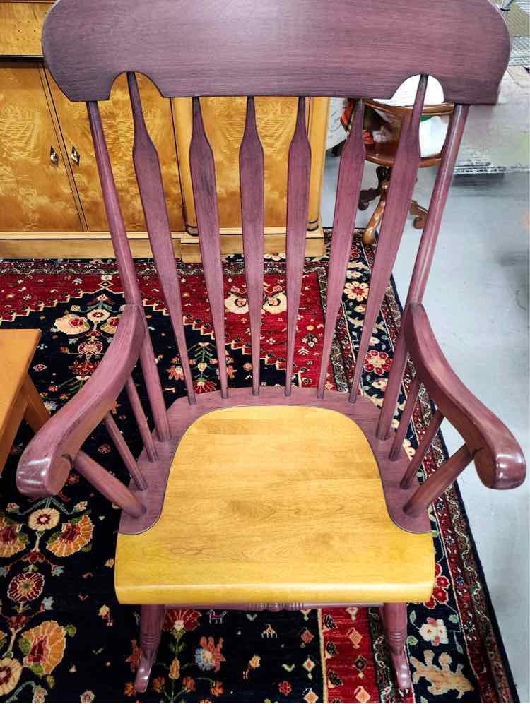 Cherry-Oak Wood Winsor Style Rocking Chair