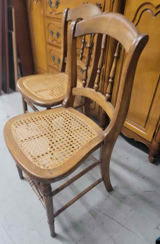 Pair of Small Wood Chairs
