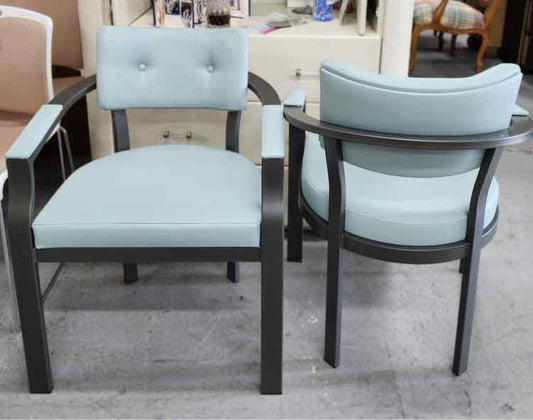 Pair of Aquamarine Fabric Chairs