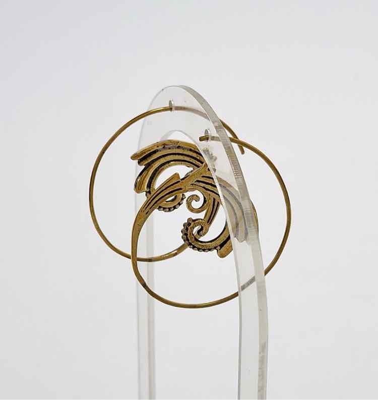 Goldtone Mandala Spiral Earrings
