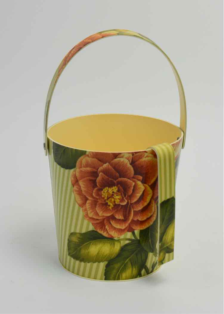 Boutique Floral Peach & Green Bucket & Tongs
