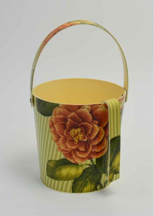 Boutique Floral Peach & Green Bucket & Tongs